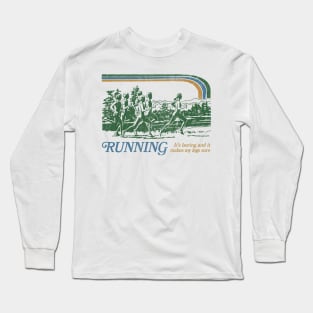Running / 80s Vintage Style Parody Design Long Sleeve T-Shirt